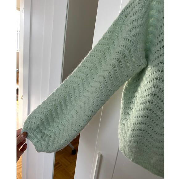 MARINE LAYER ALPACA WOOL Blend Ruby Pointelle Knit Sweater Size M, Like New - Picture 3 of 8